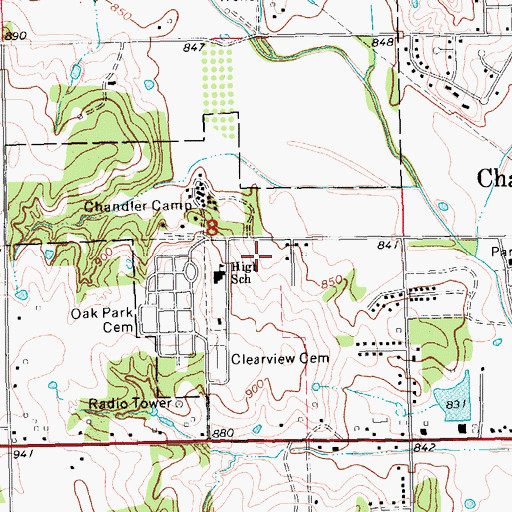 Topographic Map of Park Road Elementary School, OK
