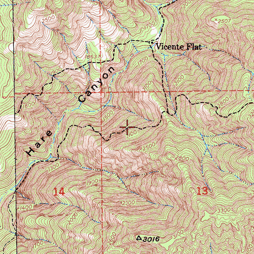 Topographic Map of Girard Trail, CA