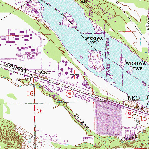 Topographic Map of L E Rader Center, OK