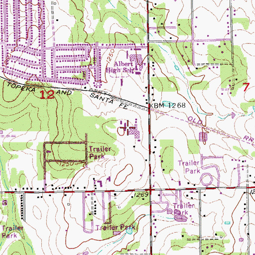 Topographic Map of Carl Albert Junior High School, OK