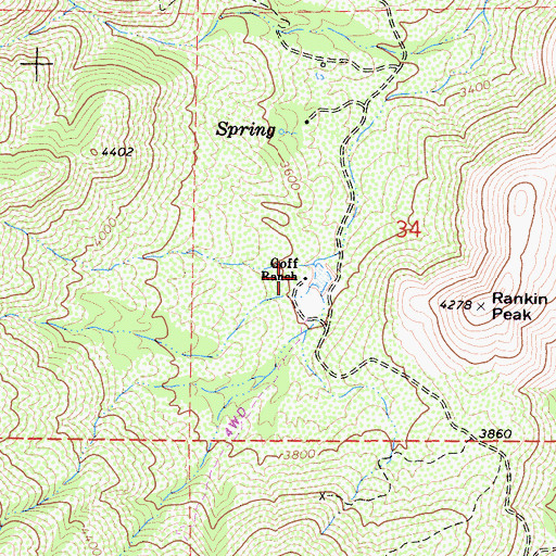 Topographic Map of Goff Ranch, CA