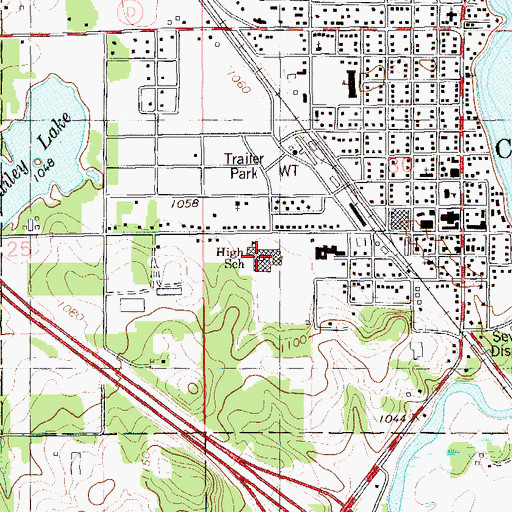 Topographic Map of Chetek Middle School, WI
