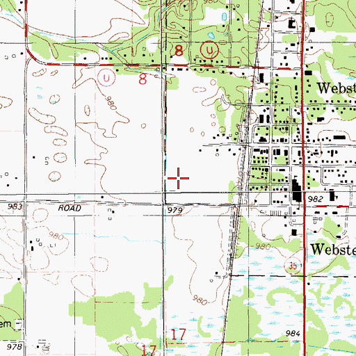 Topographic Map of Webster High School, WI