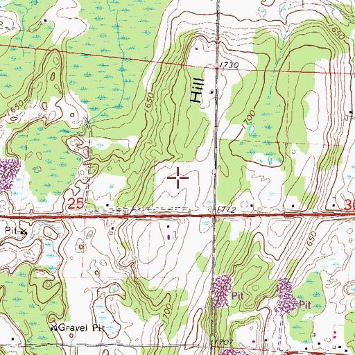 Topographic Map of Crandon High School, WI