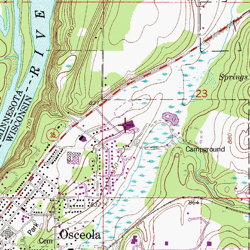 Topographic Map of Osceola Middle School, WI