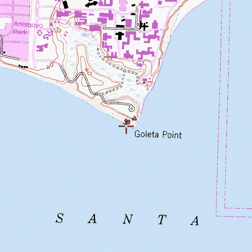 Topographic Map of Goleta Point, CA
