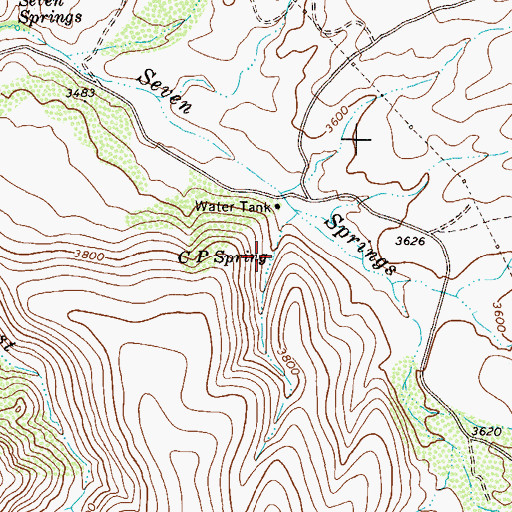 Topographic Map of C P Spring, AZ