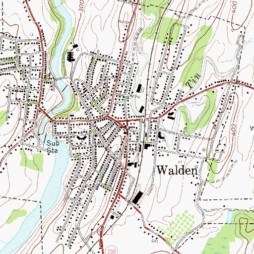 Topographic Map of Walden Post Office, NY