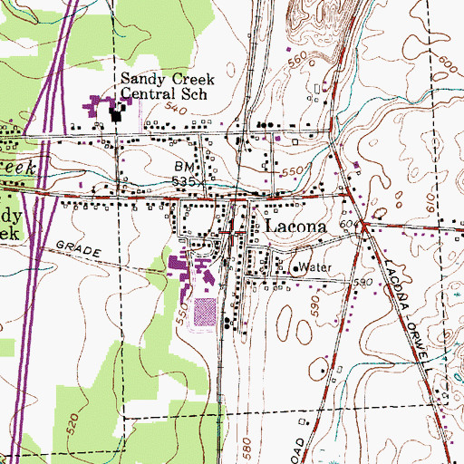 Topographic Map of Lacona Post Office, NY