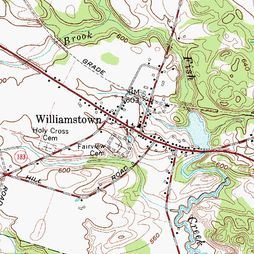 Topographic Map of Williamstown Post Office, NY