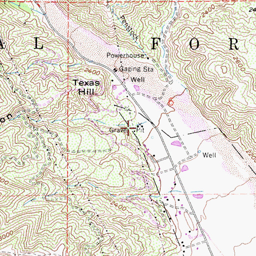Topographic Map of Grapevine Canyon, CA