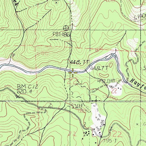 Topographic Map of Grassy Flat Creek, CA