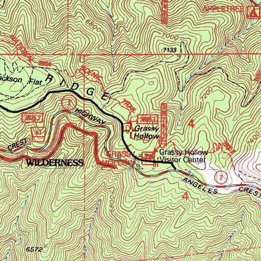 Topographic Map of Grassy Hollow, CA
