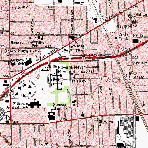 Topographic Map of Saint Philip's Episcopal Church, NY
