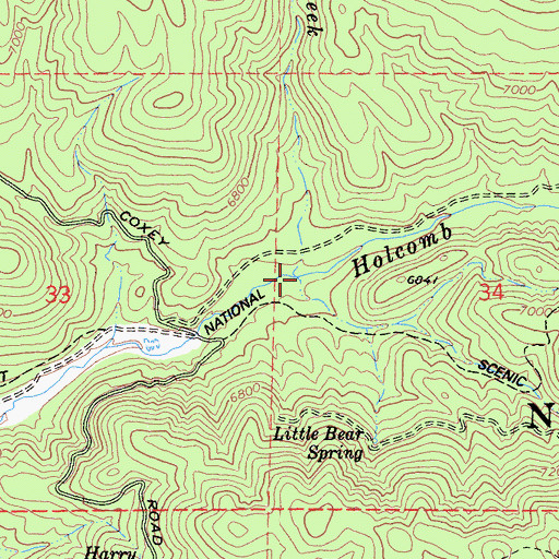 Topographic Map of Greenlead Creek, CA