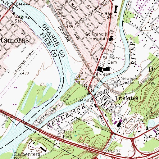 Topographic Map of Saint Peter and Paul Church, NY