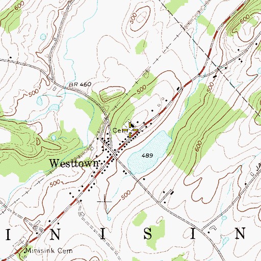 Topographic Map of First Presbyterian Church of Westtown, NY