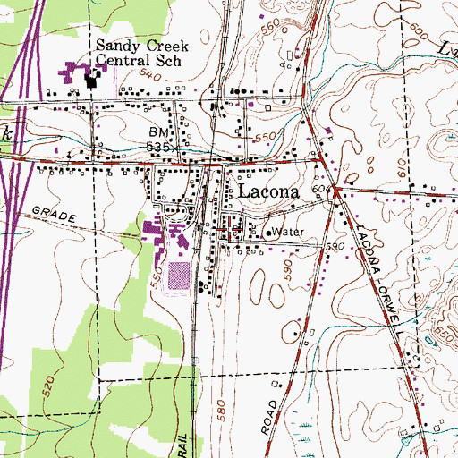 Topographic Map of Sandy Creek Community Church, NY