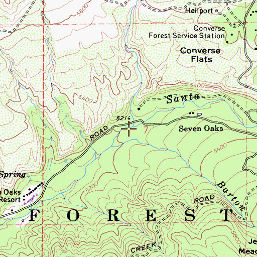 Topographic Map of Hamilton Creek, CA