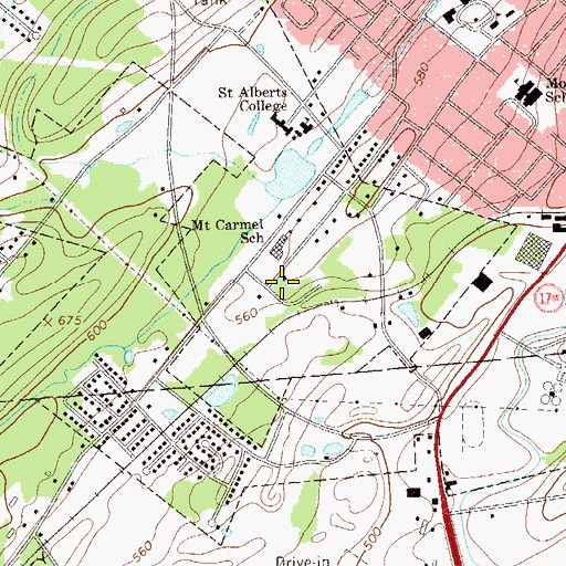 Topographic Map of Church of Our Lady of Mount Carmel, NY
