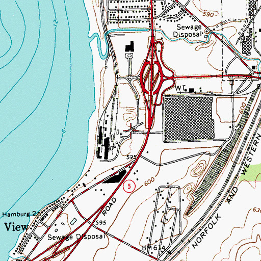 Topographic Map of Southtowns Advanced Wastewater Treatment Facility, NY