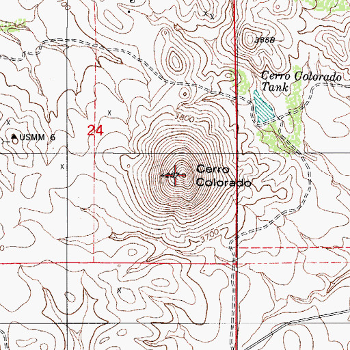 Topographic Map of Cerro Colorado, AZ