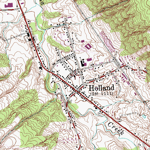 Topographic Map of Holland Town Hall, NY