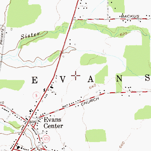 Topographic Map of Triton Valley Estates Angola Mobile Home Park, NY