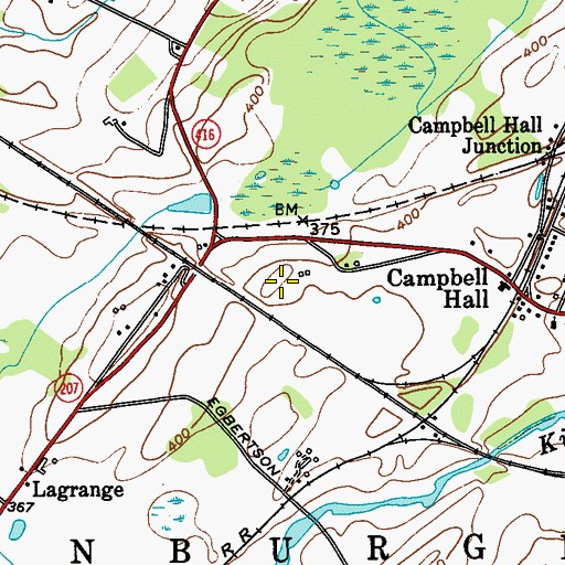 Topographic Map of Hamptonburgh Town Hall, NY