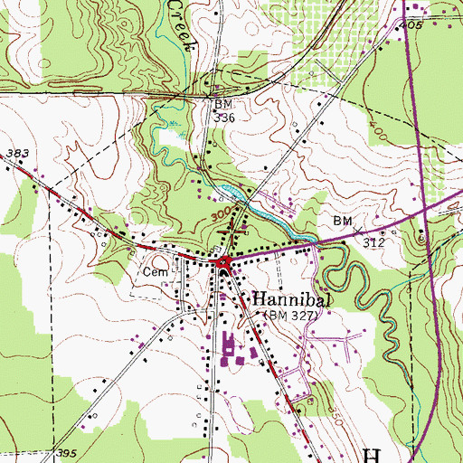 Topographic Map of Hannibal Free Library, NY