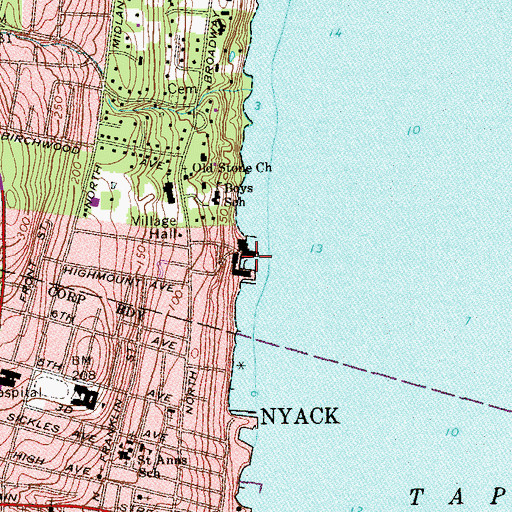 Topographic Map of Julius Peterson Boat Yard, NY