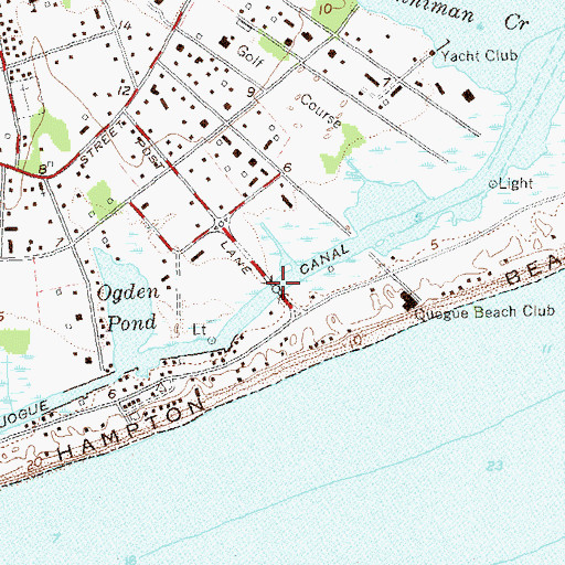 Topographic Map of Post Lane Bridge, NY