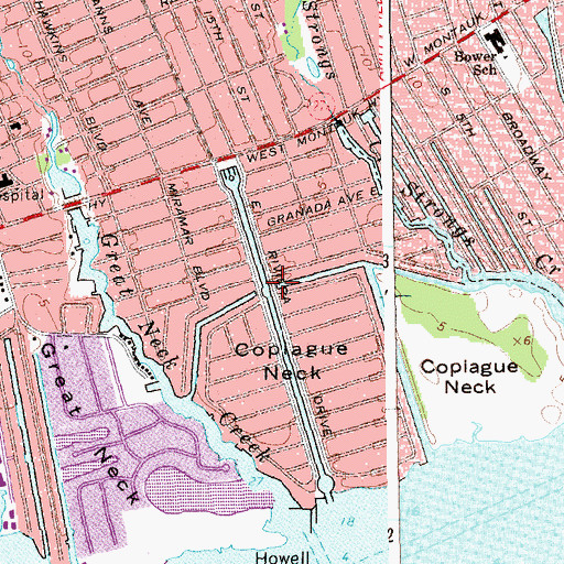 Topographic Map of Riviera Drive East Bridge, NY