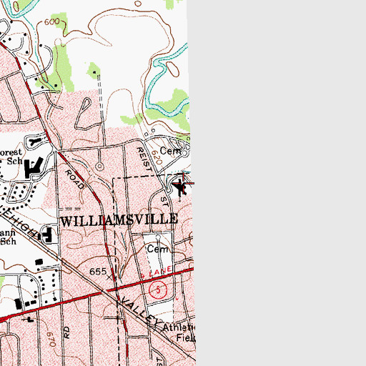 Topographic Map of Saint Francis Nursing Home of Williamsville, NY