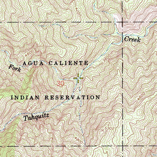 Topographic Map of Hidden Fork, CA