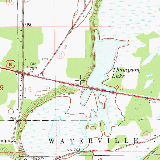 Topographic Map of Thompson Lake Christian School, WI