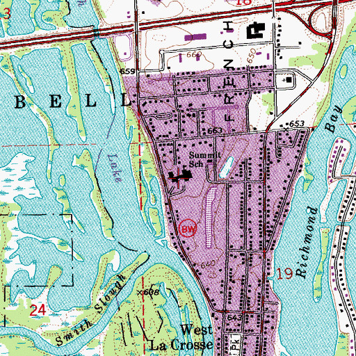 Topographic Map of Summit Environmental School, WI