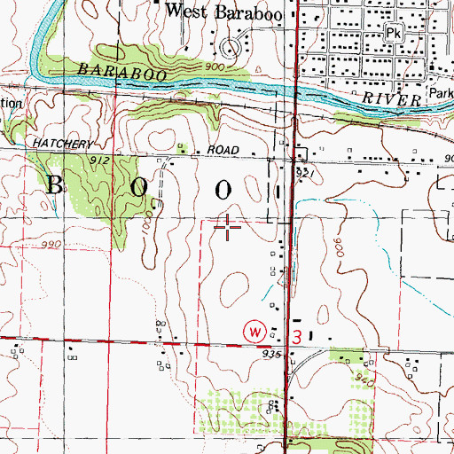 Topographic Map of Baraboo Hills Elementary School, WI