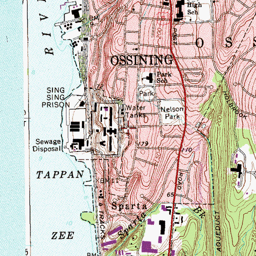 Topographic Map of Ossining Fire Department Holla Hose Company 100, NY