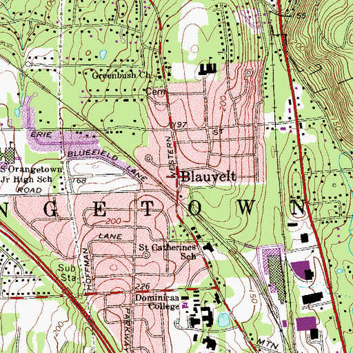 Topographic Map of Blauvelt Volunteer Fire Company, NY
