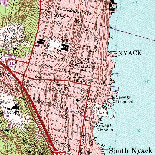 Topographic Map of Nyack Volunteer Fire Department Nyack Fire Patrol, NY