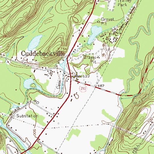 Topographic Map of Cuddebackville Fire District Station, NY