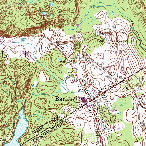 Topographic Map of Banksville Independent Fire Company, NY
