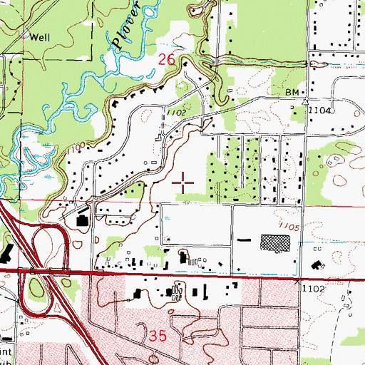 Topographic Map of Bannach Elementary School, WI