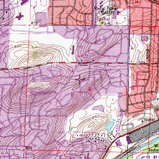 Topographic Map of Mount Calvary Evangelical Lutheran School, WI