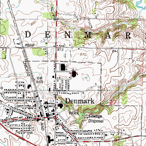 Topographic Map of Denmark Elementary School, WI