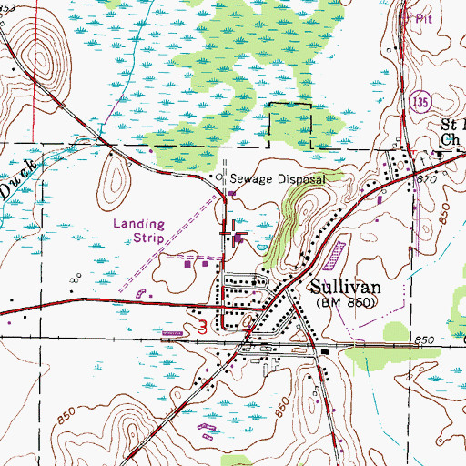 Topographic Map of Sullivan Elementary School, WI
