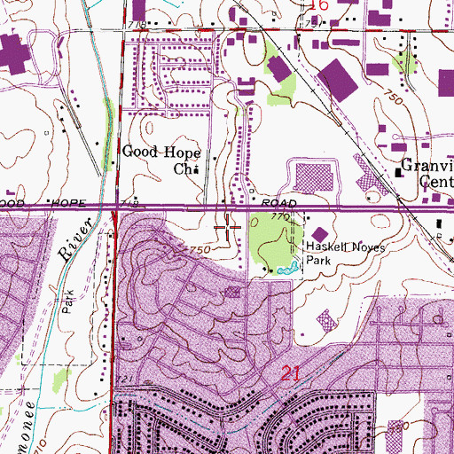 Topographic Map of DLH Academy, WI