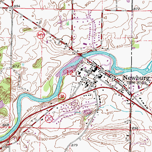 Topographic Map of Saint Johns Lutheran School, WI