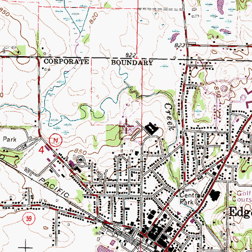 Topographic Map of Edgerton High School, WI